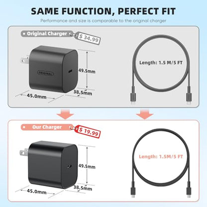 Switch 2 Charger - 60W AC Adapter for Nintendo Switch/OLED/Lite & Steam Deck/OLED, 5FT Charging Cable, Support 4K TV Dock Mode, Power Supply 20V/3A Fast Cord - Original Quality, Xbox 360 Console - size: 5FT