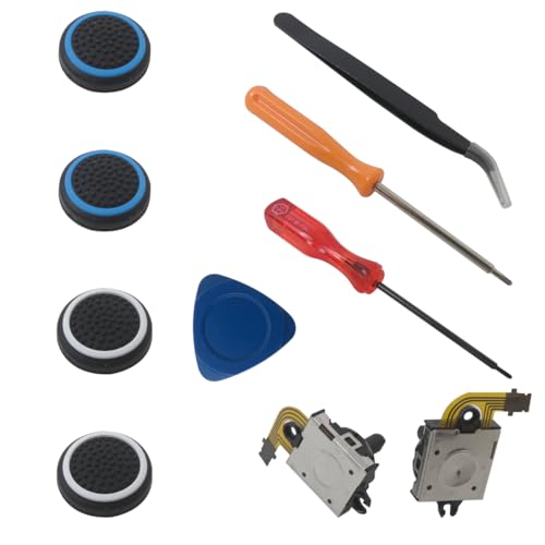 2-Pack Hall Effect Joystick Replacement for PlayStation Portal PS Portal Console/PS5 VR2 - Analog Stick Part Repair Kits + 4X Thumb Grip for PS5 Portal/PSVR2 Controller (Left & Right Joystick)