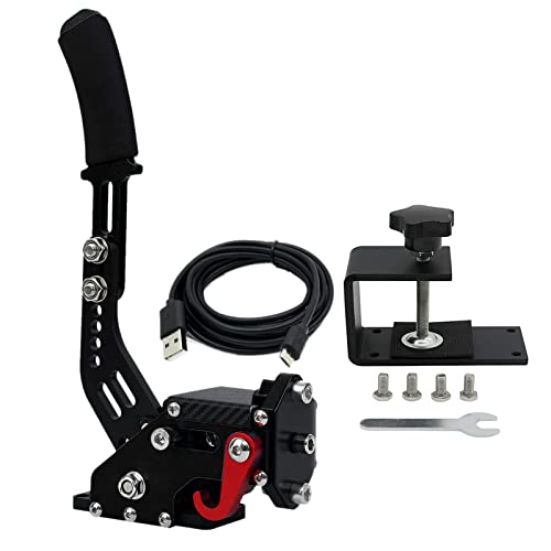 Obokidly Upgrade 3-in-1 Upgrade 4th GEN USB Handbrake Support G29 Compatible with PS5/PS4 + PC for Simracing Game Sim Rig with Clamp (Black-for PS5/PS4) - color: Black, size: Handbrake With Clamp