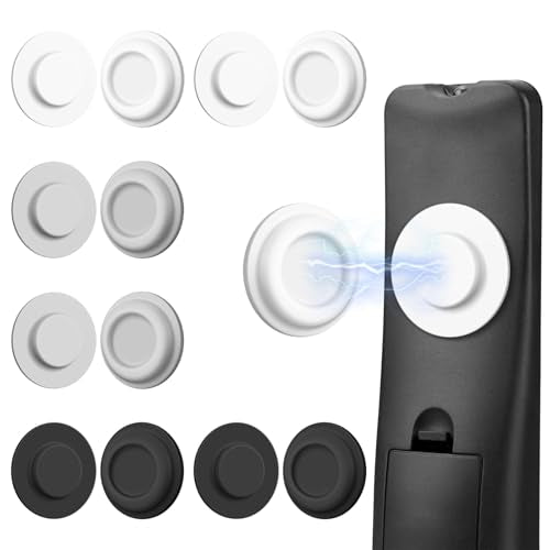 6 Pack Magnetic Remote Control Holder – Upgraded Silicone Magnetic Wall Mount for TV, Fan & Air Conditioner Remotes – Self-Adhesive, No-Drill Remote Control Holder Wall Mount - color: Circle White+Black+Grey