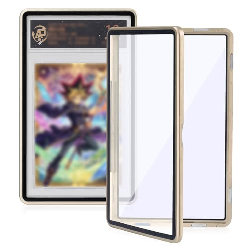Magnetic Graded Card Case, Premium Aluminum Alloy Protector with 9-Point Lock, Personalized Slab Bumper for BGS, Drop-Tested & UV Resistant, Ideal for Display & Long-Term Storage (Gold) - color: Gold, style: BGS Card Case
