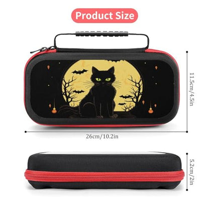 AoHanan Switch Carrying Case Halloween Black Cat Pumpkin Switch Game Case with 20 Games Cartridges Hard Shell Travel Protection Storage for Console & Accessories - color: Halloween Black Cat Pumpkin