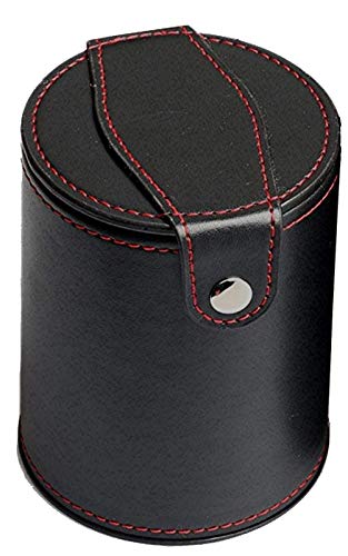 Cyber-Deals Set of 16mm Marbleized Dice and Black PU Leather, Velvet Lined Dice Cup with Storage Compartment (Gift Boxed) (Green Dice, Red Lining Cup) - color: Green Dice, Red Lining Cup