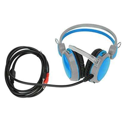Gaming Headset with Noise Cancelling Features Ergonomic Wired Game Headphone for PC and Skype 40mm Drivers (Blue) - color: Blue