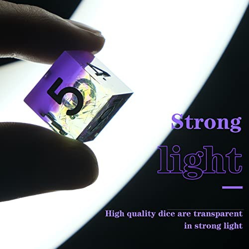 Sharp Edge DND Dice Set Handmade 7 Accessories Dice for Dungeons and Dragons TTRPG Games, Multi-Sided RPG Polyhedral Resin Sharp Edge Dice Roleplaying Games (Purple Green) - color: Purple Green