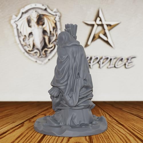 AUSPDICE Witch Miniature 32mm, Unpainted DND Fantasy Figure AS258 | Dark Fantasy Hag for Dungeons and Dragons, TTRPG Campaigns, Tabletop RPGs, Fantasy Wargames and Miniature Painting