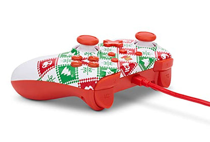 PowerA Wired Controller for Nintendo Switch - Mario Holiday Sweater, Nintendo Switch - OLED Model, Gamepad, Game controller, Wired controller, Officially licensed
