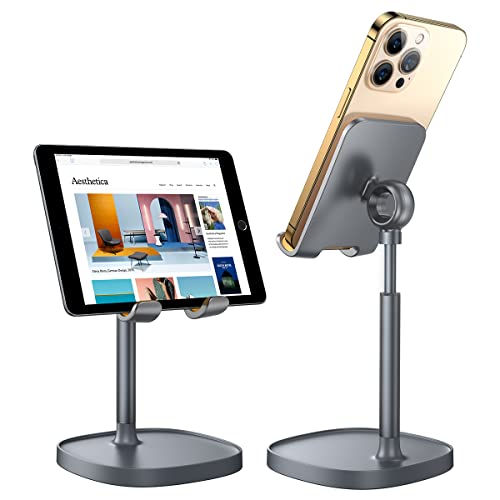 LISEN Cell Phone Stand, Phone Holder, Gray Office Computer Accessories | Cell Phone Accessories, Office Desk Accessories, Computer Accessories, Gadgets, Compatible with Switch iPad, 4-10 in Devices - color: Gray