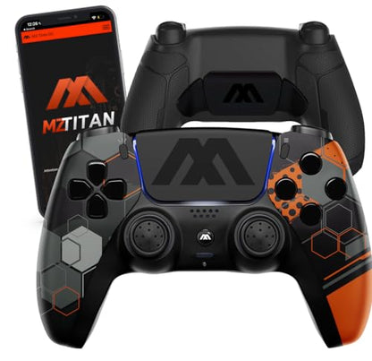 Custom Modded Controller for PS5 with Anti Recoil Mode - Remappable Paddles - Interchangeable Thumbsticks - Hair Triggers - Tactical Buttons - Wireless Joystick for PlayStation 5 with Unique Design MZ - color: MZ