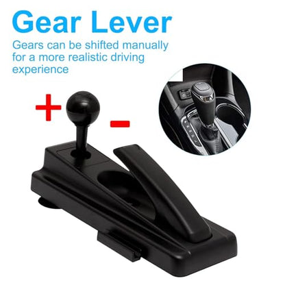 DOYO Gaming Steering Wheel, PC Racing Wheel 270/900° Car Sim Driving Gaming Wheel Dual-Motor Feedback Driving with Paddle Shifters, Gear Lever Bundle for Xbox One, Xbox Series X/S, PS4, PS3, Switch - color: Black-270/900°