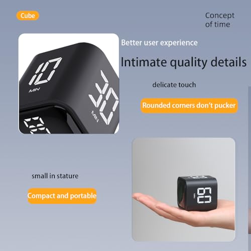 EooCoo Pomodoro Timer Cube, Small Gravity Timer, 5 10 30 60 Mins Preset | Desk Timer Flip Timer, ADHD Tools Cube Countdown Stopwatch, Office Desk Decoration for Work, Study, Back to School, Kitchen - style: Digital Display