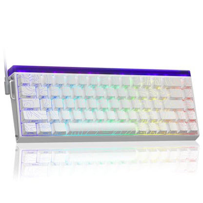 AULA Hero 68 HE 60% Gaming Keyboard Wired, Hall Effect Magnetic Switch Keyboard with 8K Hz Polling Rate, Side Printed PBT Keycaps, RGB Backlit Light Box, Customizable Web Software for PC/Mac Gamers - color: Line White