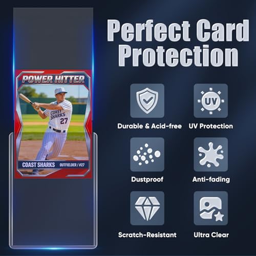 100 Pack Card Sleeves Top Loaders for Cards, 3" x 4" Baseball Card Protectors, Hard Plastic Toploaders for Standard Size Trading Sports Football Cards - size: 100 Hard Sleeves