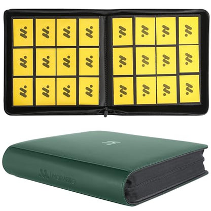 Card Binder 12 Pocket,Trading Card Binder Holds up to 1200 Cards with 50 Sleeves,Zipper Card Holder Album Compatible with TCG Card/Game Cards/Sports Card - color: Dark Green, size: 12 Pocket 1200