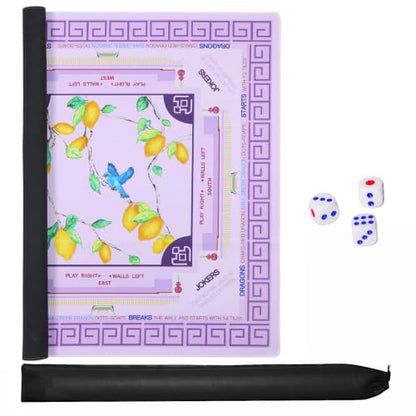 Jongyance Purple American Learning Mahjong Mat (33”x33”), Mahjong Mat for Table, Game Mat - color: Purple