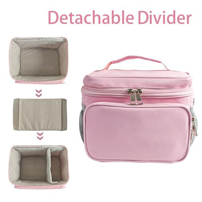 Travel Carrying Case Compatible with Yoto Player Bluetooth Speaker and Headphone Accessories, Card Holder Holds up to 80 Cards with Shoulder Strap, Bag Only (Pink) - color: Pink