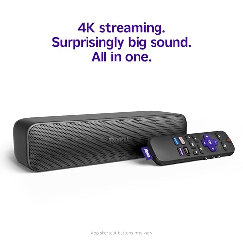 Roku Streambar SE, 4K Soundbar with Built-in Streaming Device | TV Soundbar with Built-in 4K/HD/HDR Streaming & Front Facing Speakers - Included Remote Control