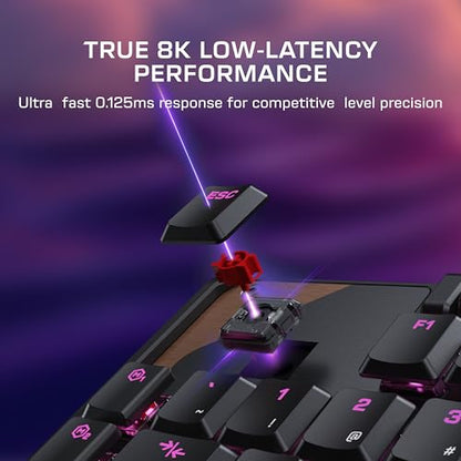 Turtle Beach Command Series KB5 Full-Sized Mechanical PC Gaming Keyboard | Touchscreen Command Display, Low-Profile Mechanical Switches, Double Shot PBT Keycaps, True 8K Polling, Per Key RGB, Black - style: KB5 Keyboard