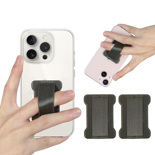 Universal Phone Grip for Smartphones - Phone Holder for Hand for Back of Phone - Wireless Charging Compatible (Gray) - 2Pack - color: Gray