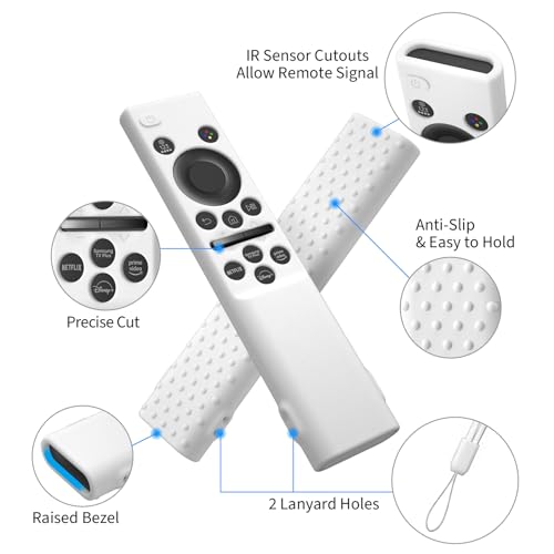 Hi Color Remote Cover for Samsung BN59-01388 BN59-01393 Silicone Remote Case Protective Sleeve (White) - color: white