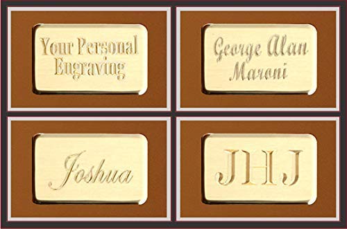 Alex Cramer Travel Domino Set with Caramel Leather Case - Tournament Traveler Personalized - No Spinners Domino Set - 28 Indestructible Double-Six Dominoes with Personalized Brass Plate - style: Personalized Domino Set