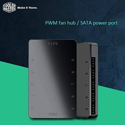 MasterFan hub 1 to 10 4PIN SATA PWM Fan Hub, Chassis Fan Cable hub Adapter, Strong Magnet adsorption is not Easy to Fall Off - style: 1to10 PWM Fan Hub