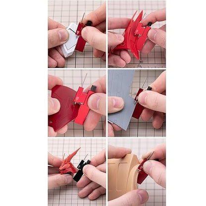 Equidistant Parallel Scriber Isometric Parallel Scribe Carving Ruler Model Cutting Scribed Line T-Shaped Ruler for Figure Kit Miniature Scale Model Hobby Craft Tool Accessories - color: Red