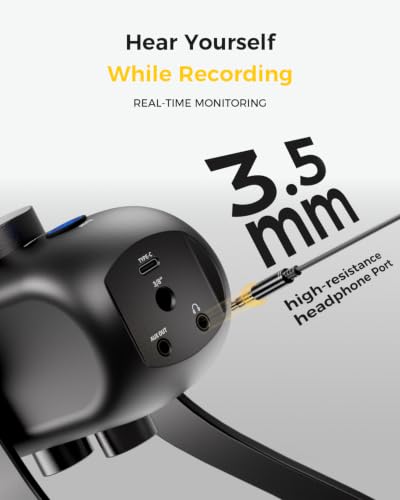XTUGA X-4 Desktop Condenser Microphone,Metal ASMR Microphone,Streaming Mic | 4-Pattern Pickup Modes,Plug & Play,Zero-Latency Monitor,48kHz/16bit,Gaming Microphone for PC,Stream,Podcast,Studio Recording