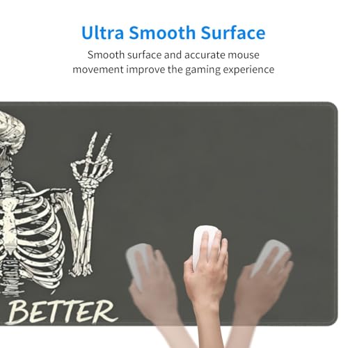 Gaming Mouse Pad, Large Skull Skeleton Mousepad Laptop, Extended Mouse Mat, Long XL Waterproof Keyboard Pads, Big Non-Slip Mousepads for Game Office Home, 31.5 x 11.8 in - color: Skull Skeleton