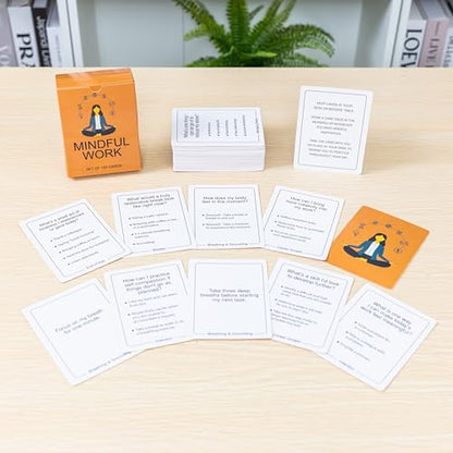100 Mindful Work Cards – Mindfulness & Self‑Care Prompts for Professionals | Desk & Travel Deck for Stress Relief, Focus, Motivation & Well‑Being - style: Work Cards