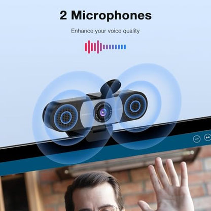 EMEET C960 1080P Webcam with Microphone, 2 Mics, 90° FOV, Computer Camera | Fixed Focus, Plug&Play for Zoom/Teams/Facetime/YouTube/Google Meet/Switch 2 Camera, Grey - style: 1080P Grey