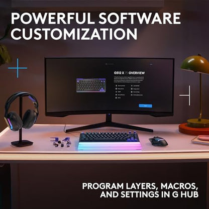 Logitech G512 X 75 TMR + Tactile Switch Mechanical Gaming Keyboard - Black | Hot-Swappable 9x TMR Rapid Trigger + Tactile Mechanical Switches, Gasket, PBT Keycaps, <8K, LIGHTSYNC RGB, for PC & Mac - color: Black, size: 75 percent, style: Tactile Switches