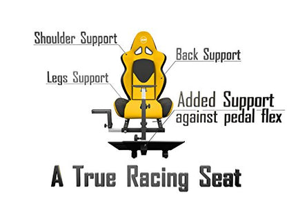 Advanced Racing Simulator Seat Driving Simulator Gaming Chair with Gear Shift Mount - color: Yellow