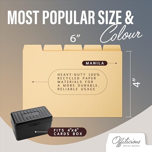 50 Heavyweight Manila Index Card Dividers with Tabs, 4x6 Blank, 108 Stickers - Monthly, Recipe & Greeting Card Dividers - color: 50 Pcs, size: 4 x 6 Inches