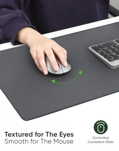 ALOANES Non-Slip Extended Mouse Pad Office&Home Desk Mat Stitched Edge | Gray Waterproof Jacquard Mousepad for Keyboard, Computer Gaming 27.6"x11.8"x0.12" - color: Gray, size: 27.6L x 11.8W inches
