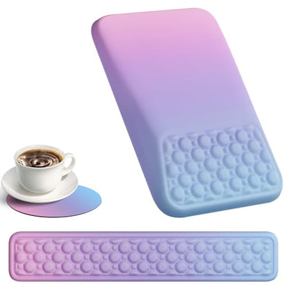 Ospelelf Keyboard Wrist Rest Pad for Computer, Ergonomic Large Mouse Pad with Wrist Support, Office Arm Rest, Purple - color: Purple