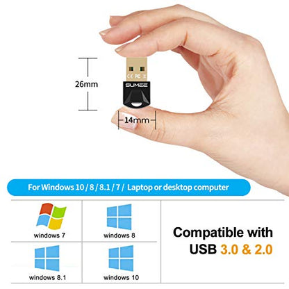 USB Bluetooth 5.0 Adapter Dongle,Wireless Bluetooth Transmitter Receiver for PC Laptop Computer Desktop Stereo Music Skype Call Keyboard Mouse Support All Windows 10/8 / 8.1/7 - style: BT5.0