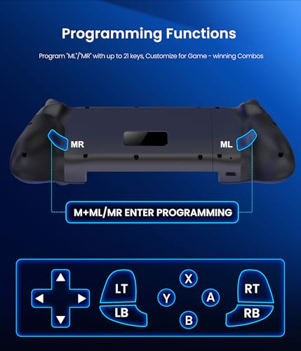 Mocagen Swicth Controllers for Nintendo Switch 2/1/Oled/iPhone/Android Handheld Gaming with Hall Effect Joysticks & Triggers, RGB Light, Programmable, Turbo, Mac Game - size: Switch Layout-Black