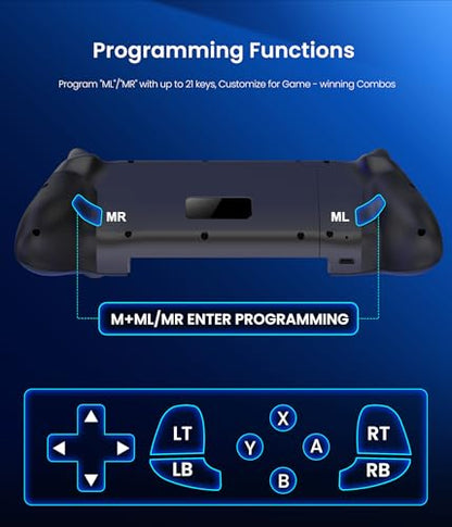 Mocagen Swicth Controllers for Nintendo Switch 2/1/Oled/iPhone/Android Handheld Gaming with Hall Effect Joysticks & Triggers, RGB Light, Programmable, Turbo, Mac Game - size: Switch Layout-Black