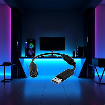 GANPUB Black Audio USB Breakaway PC Cable Cord Adapter Converter for Xbox 360 Controller RockSmith Real Tone Cable