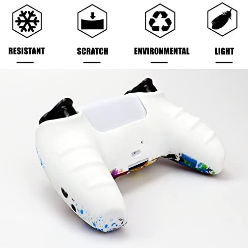 Silicone Skin for PS5, Anti-Slip Shell Cover Case with 10 Joystick Grips for PlayStation 5 Controller (#17) - color: PS5 controller #17