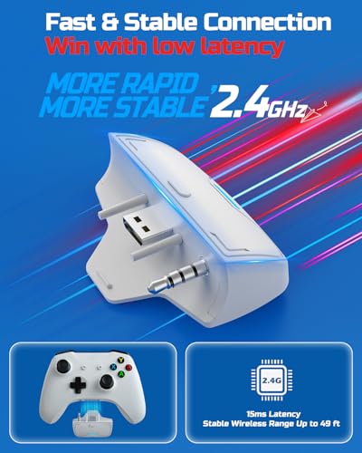 BINNUNE Xbox Wireless Gaming Headset with Mic, Lightweight Over-Ear Comfort for Long Gaming Sessions, Low Latency Wireless + Bluetooth, Flip-to-Mute Noise Cancelling Mic, 50mm Drivers, 40H Battery - color: White, style: For Xbox