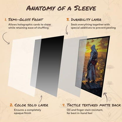 Sunlit Oath - MTG Card Sleeves, 104ct, Standard Size, Smooth | Perfect for Double Sleeving, Smudge Resistant Matte Back, Standard 66x92mm - Compatible with Magic The Gathering & TCG Cards - color: Sunlit Oath, size: Smooth