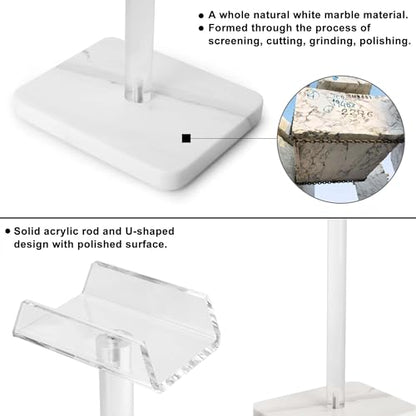 Acrylic Marble Headset Holder Headphone Holders for Desk, Gaming Headphone Stand,Universal Holder for Music Headset Accessories 1 Pack(DP029) - color: white