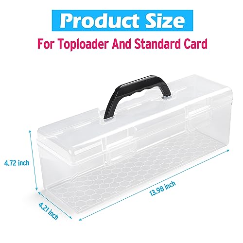SUNEZLGO Storage Box For Toploader, Trading Card Storage Box, Card Storage Box Plastic, Playing Card Case, Large For Toploaders 200 Cards 750, Fit For Toploader and Standard Card - style: 2 Pack