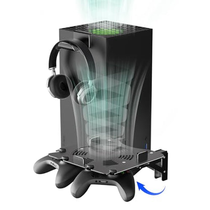 Aluminium Alloy Wall Mount for Xbox Series X -Holder Controller Storage Secure Base & Easy Installation(Balck)
