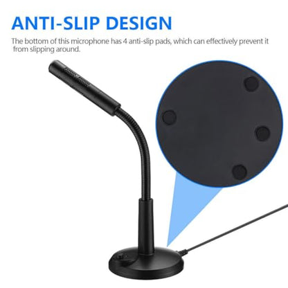 Mini USB Condenser Microphone with Adjustable Stand, Plug & Play Computer Mic for PC Laptop Mac, Gaming Streaming Recording Video Conference Zoom