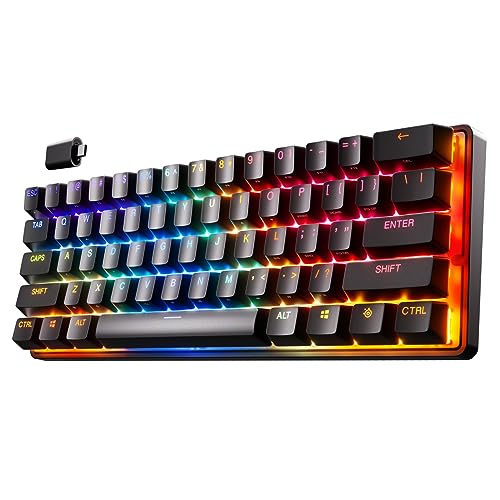 SteelSeries Apex Pro Mini Wireless Keyboard - 60% Design - OmniPoint 2.0 - Quantum 2.0 Wireless - Double Shot PBT Keycaps - Black - color: Black, size: Pro Mini 60%, style: Gen 2 Wireless