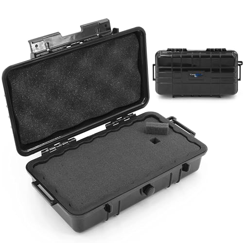 CASEMATIX 9.5" Waterproof Small Hard Case with Customizable Foam for Portable Electronics, Tools and Accessories - Hard Shell Small Plastic Case with Pre-Diced Travel Case Foam Interior - size: 9.5"