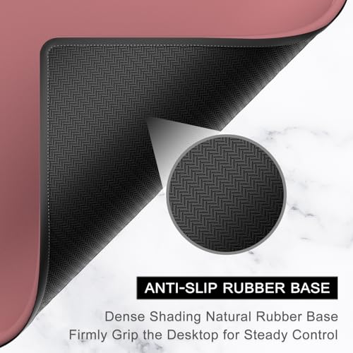 Hsurbtra Mouse Pad, Premium-Textured Square Mousepad 10.2 x 8.3 Inch, Stitched Edge Anti-Slip Waterproof Rubber Pretty Cute Computer Mat for Office Gaming Laptop Women Kids Dark Red - color: Dark Red, size: Square Mousepad (10.2" x 8.3")